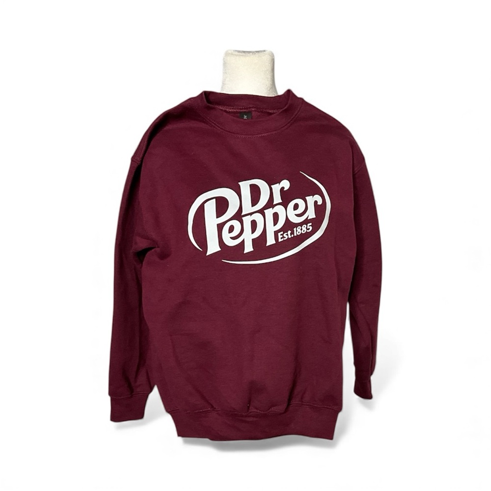 Dr Pepper Maroon Crewneck Heavy Blend Sweatshirt Youth M EUC - Picture 5 of 7